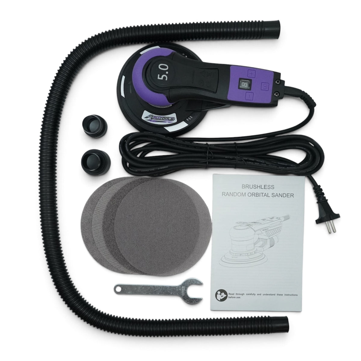 Ponceuse excentrique 150 mm 360 W – pour ponçage bois, plâtre, carrosserie – Ariatools